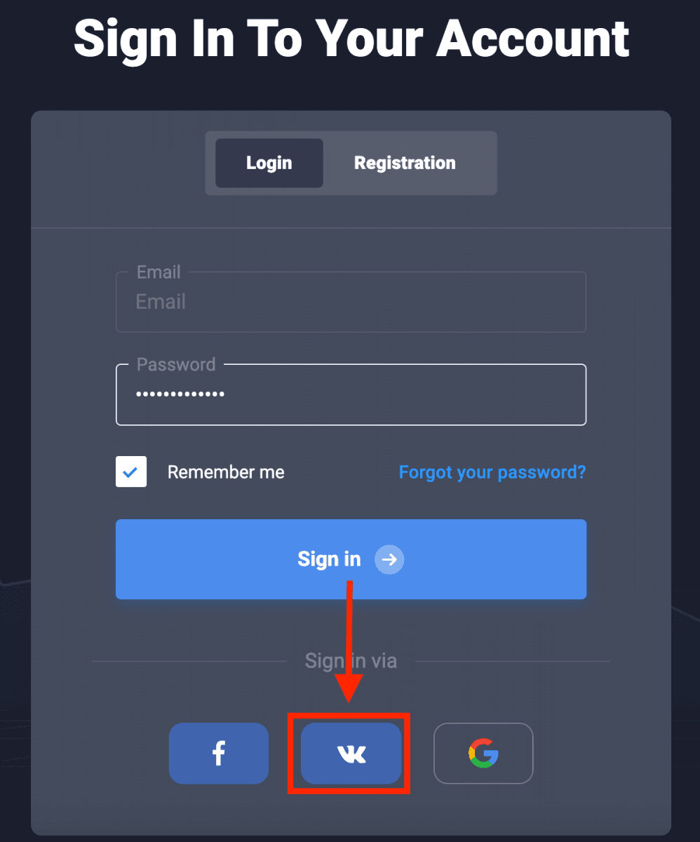 Log In Using VK